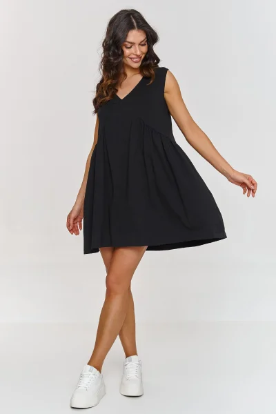 Krátké oversize šaty M876 - černé - Černá