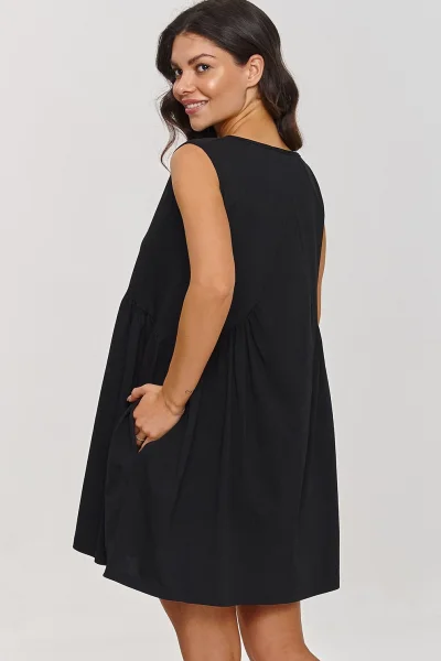 Krátké oversize šaty M876 - černé - Černá