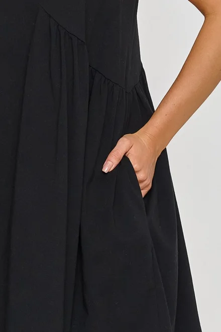 Krátké oversize šaty M876 - černé - Černá