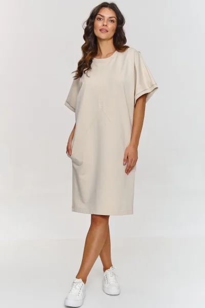 Bavlněné šaty M864 - sv. béžové - Světle béžová