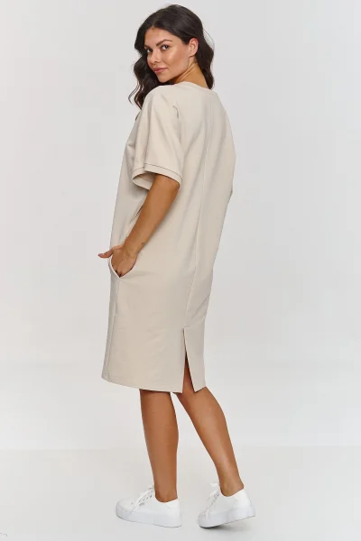 Bavlněné šaty M864 - sv. béžové - Světle béžová