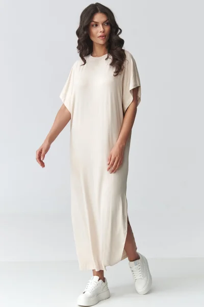 Volnočasové šaty M927 - sv. béžové - Světle béžová