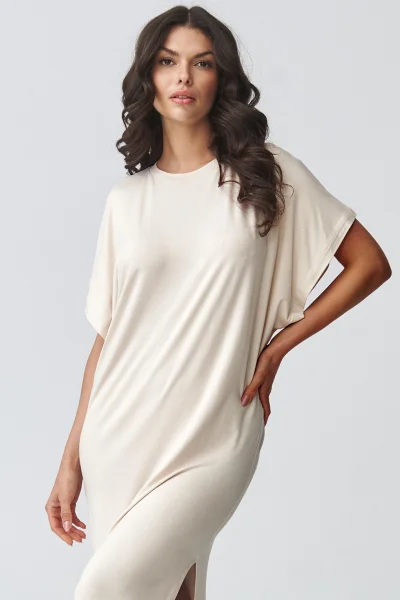 Volnočasové šaty M927 - sv. béžové - Světle béžová