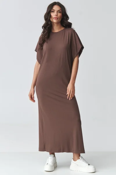 Volnočasové šaty M927 - hnědé - Hnědá