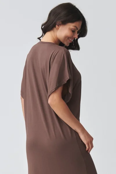 Volnočasové šaty M927 - hnědé - Hnědá