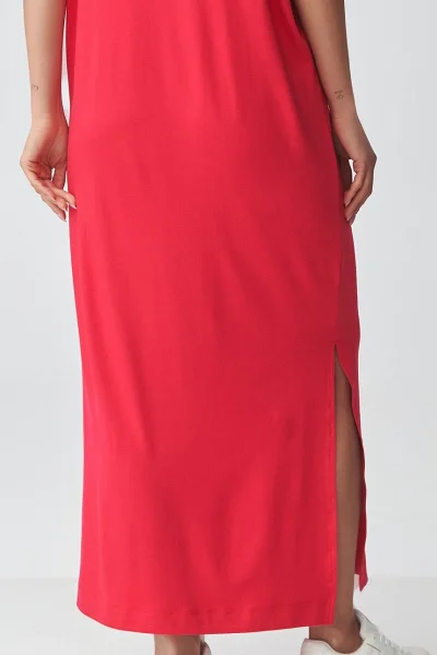 Volnočasové šaty M927 - malinově červené - Malinově červená