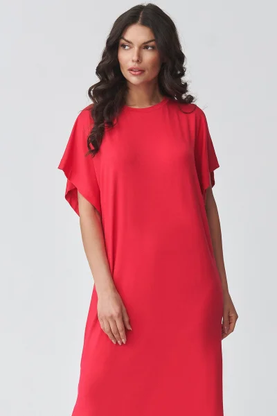 Volnočasové šaty M927 - malinově červené - Malinově červená