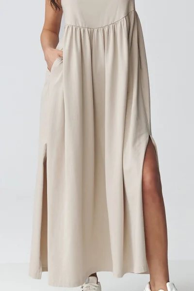 Volnočasové šaty M932 - sv. béžové - Světle béžová