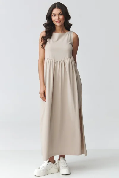 Volnočasové šaty M932 - sv. béžové - Světle béžová