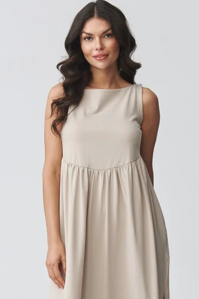 Volnočasové šaty M932 - sv. béžové - Světle béžová