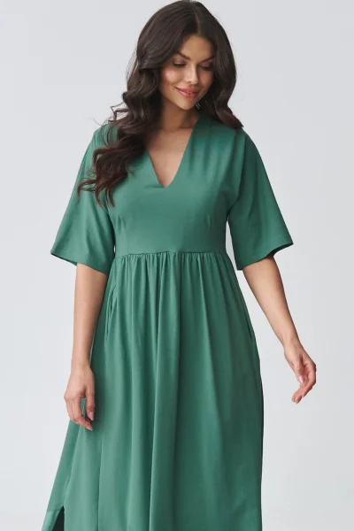 Volnočasové šaty M933 - zelené - Zelená