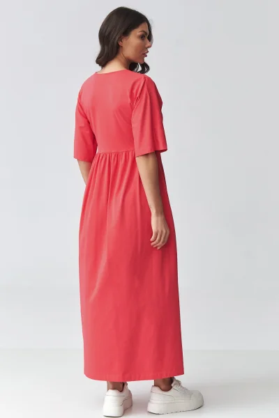 Volnočasové šaty M933 - korálové - Korálová