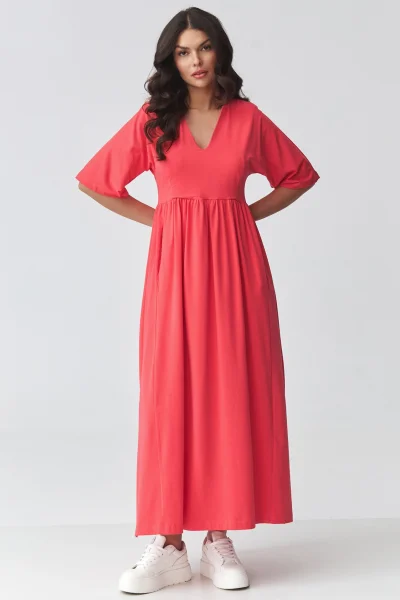 Volnočasové šaty M933 - korálové - Korálová