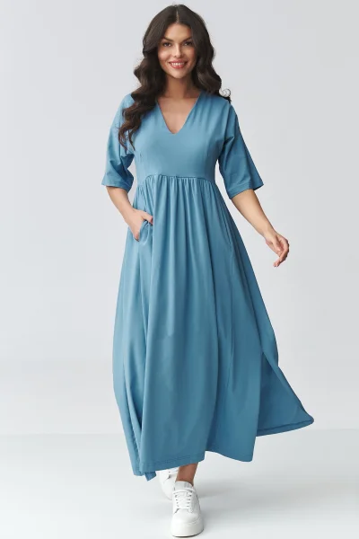 Volnočasové šaty M933 - sv. modré - Světle modrá