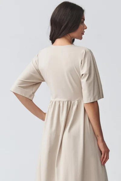 Volnočasové šaty M933 - sv. béžové - Světle béžová