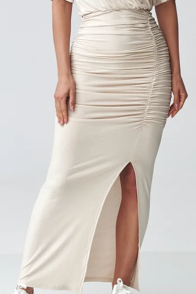 Volnočasové šaty M930 - sv. béžové - Světle béžová