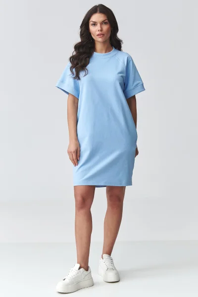 Krátké dámské šaty M920 - sv. modré - Světle modrá