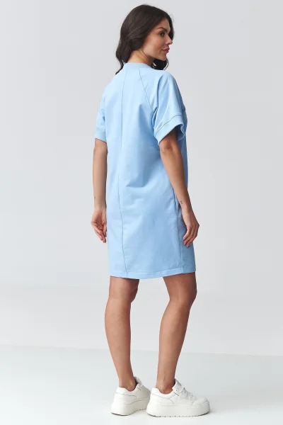 Krátké dámské šaty M920 - sv. modré - Světle modrá