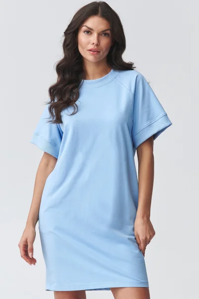 Krátké dámské šaty M920 - sv. modré - Světle modrá