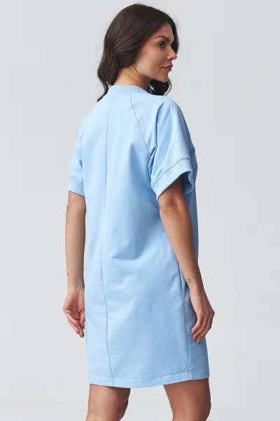 Krátké dámské šaty M920 - sv. modré - Světle modrá