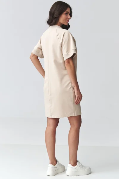 Krátké dámské šaty M920 - sv. béžové - Světle béžová