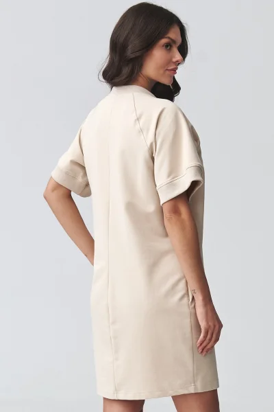 Krátké dámské šaty M920 - sv. béžové - Světle béžová