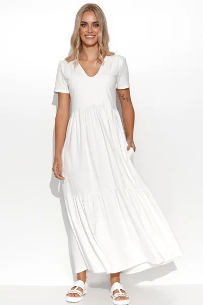 Volnočasové šaty M549 - ecru - Ecru