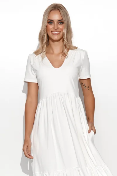 Volnočasové šaty M549 - ecru - Ecru