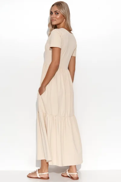 Volnočasové šaty M549 - sv. béžová - Světle béžová