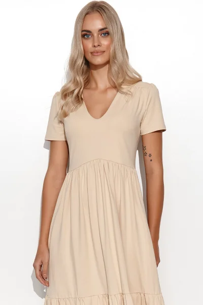 Volnočasové šaty M549 - sv. béžová - Světle béžová