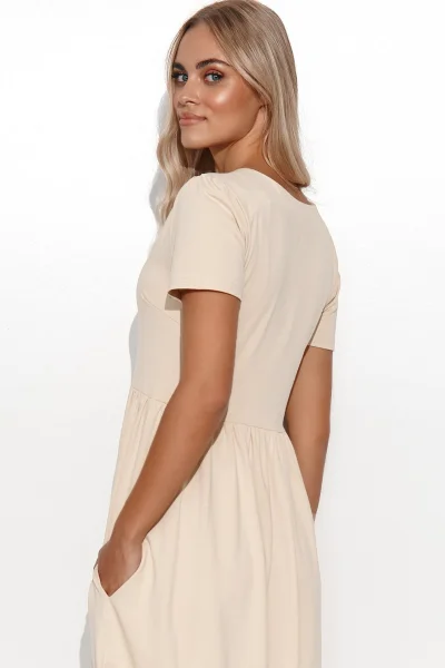 Volnočasové šaty M549 - sv. béžová - Světle béžová