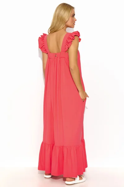 Volnočasové šaty M817 - korálové - Korálová