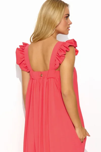 Volnočasové šaty M817 - korálové - Korálová