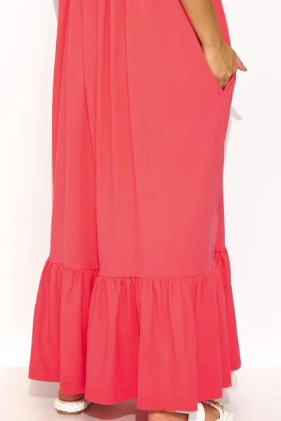 Volnočasové šaty M817 - korálové - Korálová