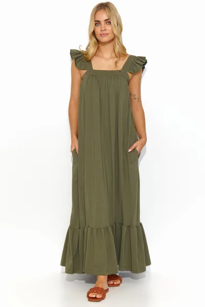 Volnočasové šaty M817 - khaki - Khaki