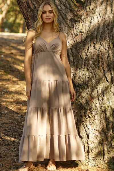 Volnočasové šaty M821 - mocca - Mocca