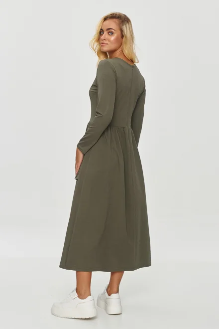 Šaty s rozšířenou sukní M843 Khaki - Khaki