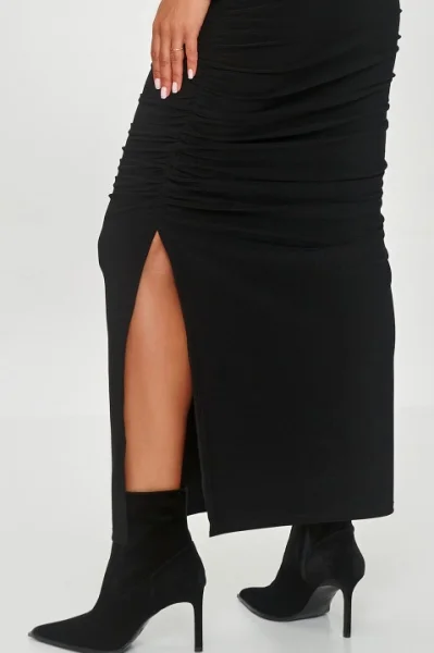 Dlouhé elegantní šaty M853 - černé - Černá