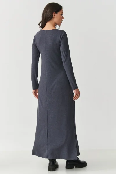 DARGRA Klasické šaty M894 tmavě šedé - Tmavě šedá
