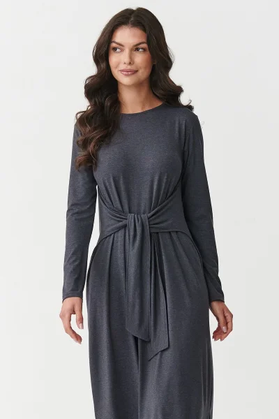 DARGRA Klasické šaty M894 tmavě šedé - Tmavě šedá