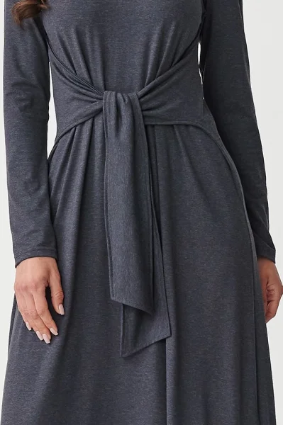 DARGRA Klasické šaty M894 tmavě šedé - Tmavě šedá