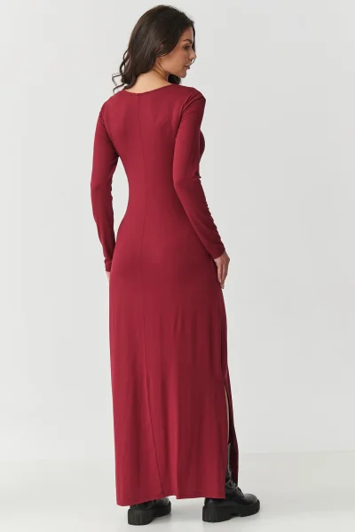 BOR Klasické šaty M894 bordó - Bordó