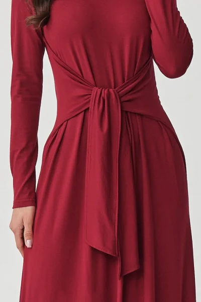 BOR Klasické šaty M894 bordó - Bordó