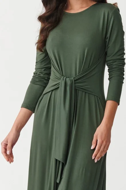 Elegantní šaty M894 khaki - Khaki