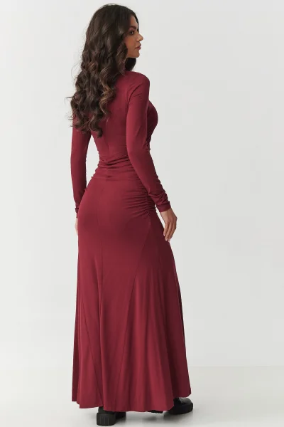 BOR Klasické šaty M897 bordó - Bordó