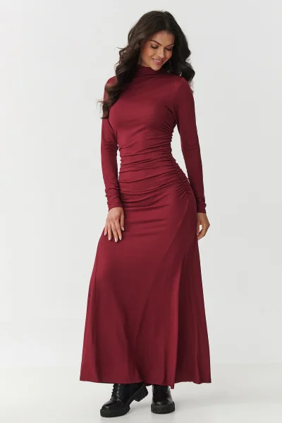 BOR Klasické šaty M897 bordó - Bordó