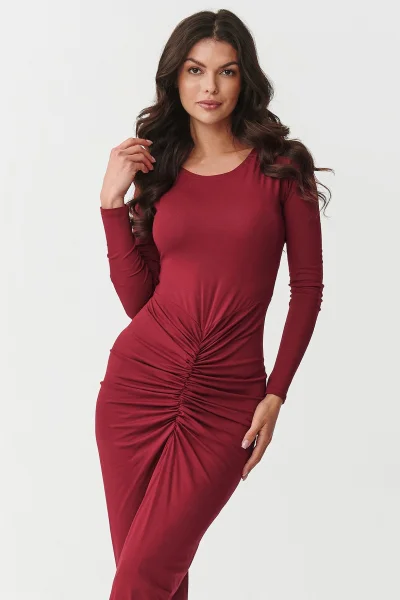 Klasické šaty M898 bordó - Bordó