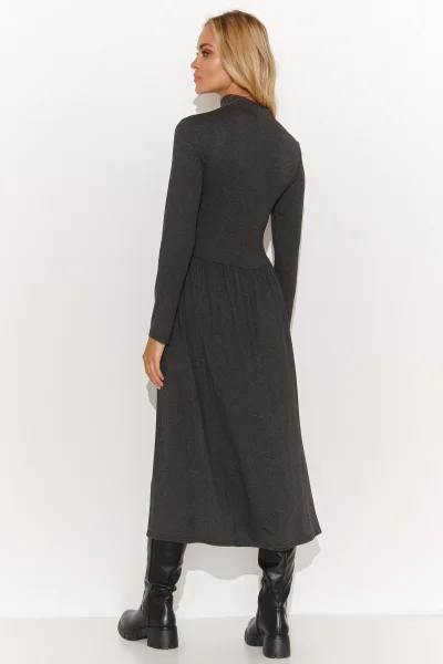 Klasické šaty M808 tmavě šedé - Tmavě šedá
