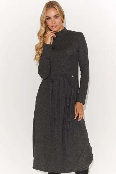 Klasické šaty M808 tmavě šedé - Tmavě šedá