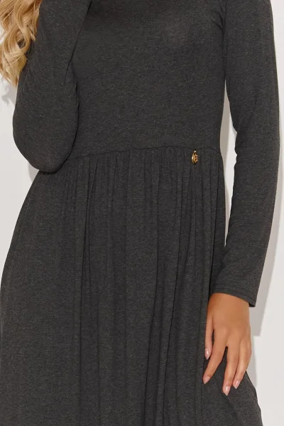 Klasické šaty M808 tmavě šedé - Tmavě šedá